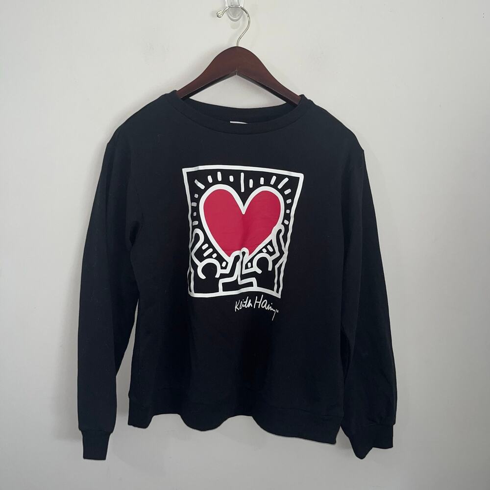Keith Harding Iconic Pop Art Heart Dancing Figures Pullover Sweatshirt (0981)